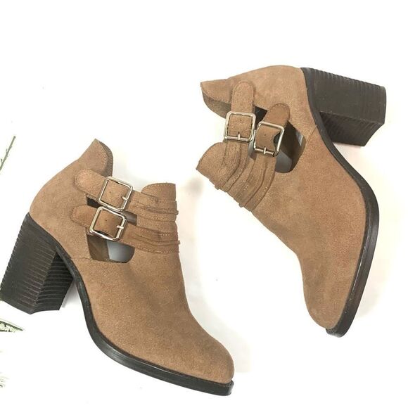 Anthropologie Jeffrey Campbell Brown Suede Ankle Boots - Picture 1 of 10